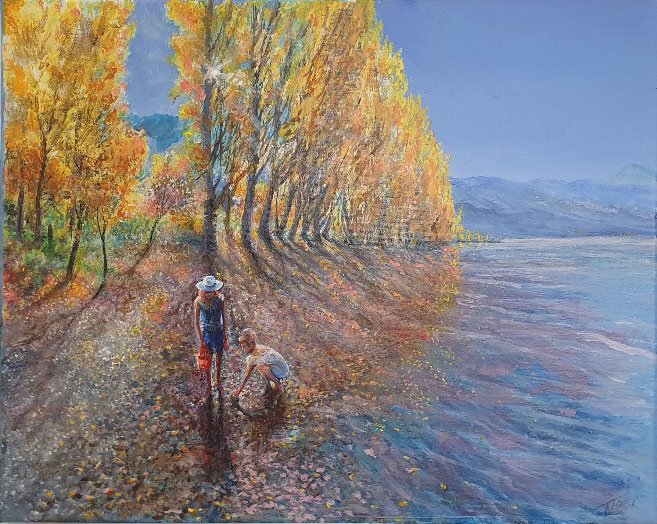 Autumn Poplars Lifting Stones